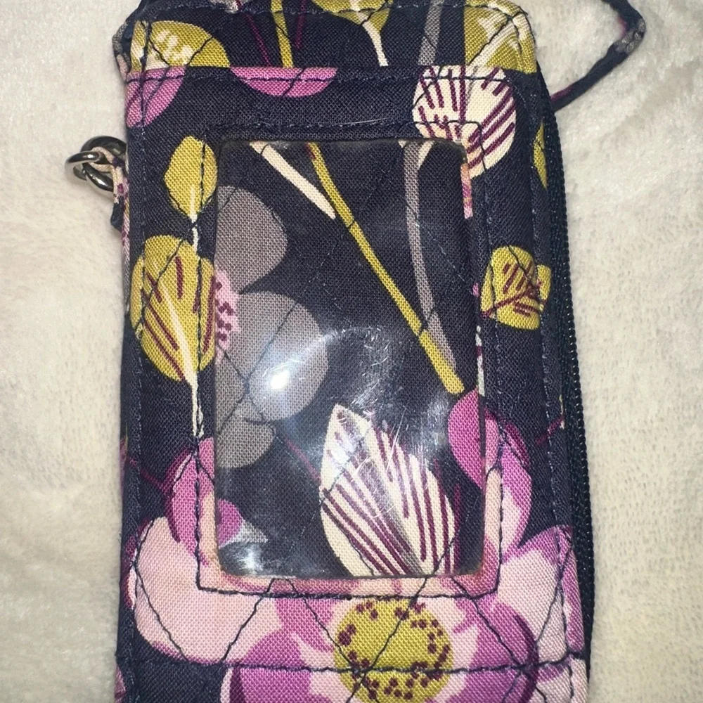 Vera Bradley Compact Wristlet Wallet Plumb Petals Nightingale Patterns - Picture 3 of 10